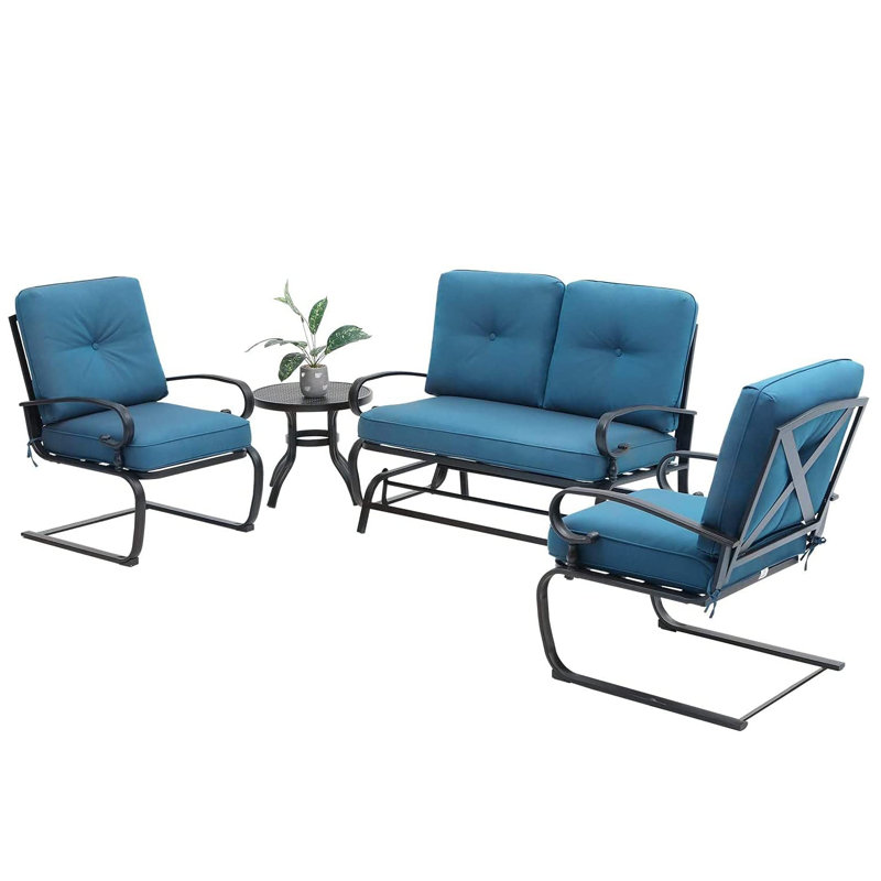 Charlton Home® Faasulu 4 Person Outdoor Seating Group with Cushions